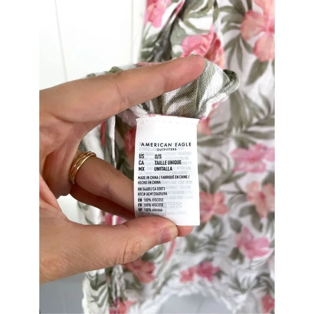 American Eagle AE Floral Chiffon Kimono‎ Swim Coverup Womens OS